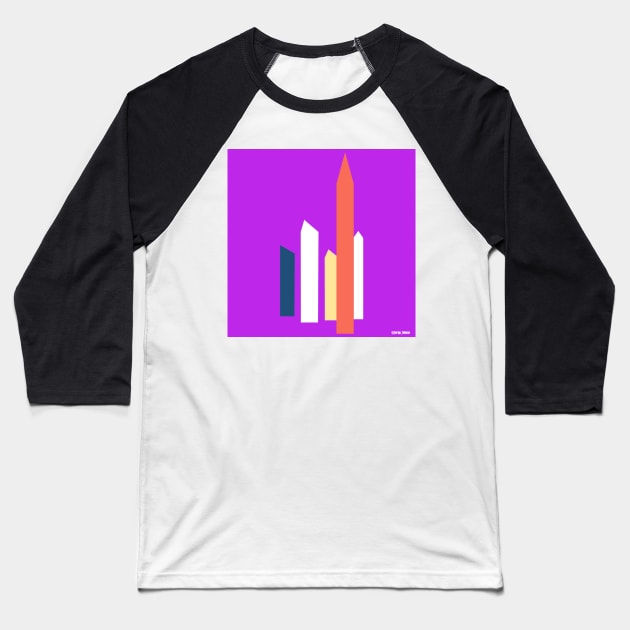 satellite towers art in mexican landscape wallpaper of modern architecture ecopop 2 Baseball T-Shirt by jorge_lebeau